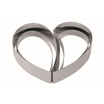 Kit Moldes Acero Inox Tarta Corazón - 19x19x4Cm - 35KITH4X19-0