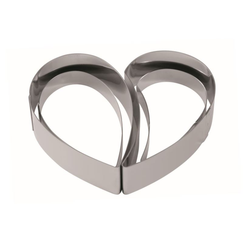 Kit Molde Acero Inox Tarta Corazón - 19x19x4Cm - 35KITH4X19-0