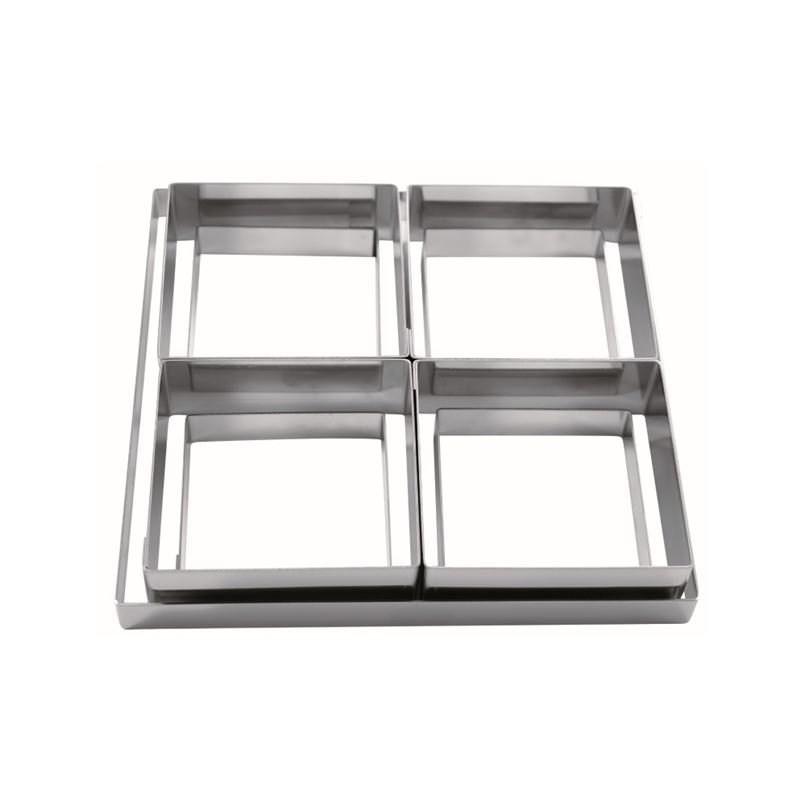 Kit Molde Acero Inox Tarta Cuadrada 4Taste - 10x10x4Cm - 38KITH4X22-0